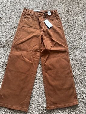 Judy Blue Wide Leg Rust Brown Jeans
